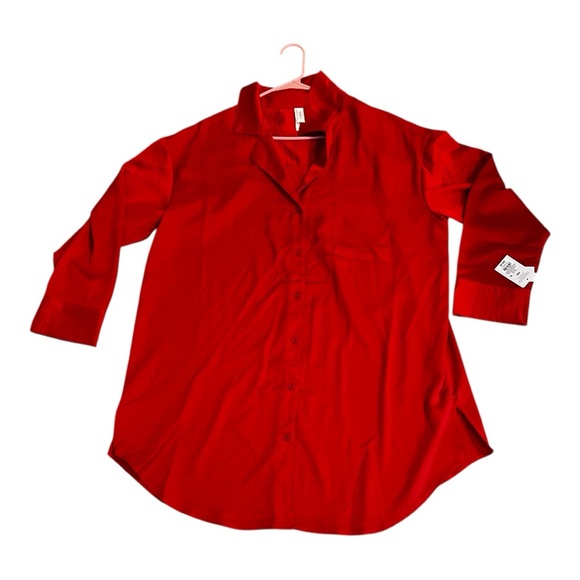 NWT Auden Satin Notch Collar Night Gown- Red Size L - Picture 4 of 6